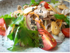 冷え症レシピ　ラム肉と三つ葉のタイ風サラダ