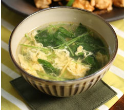 三つ葉とたまごの中華風スープ