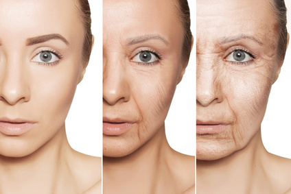 anti-aging procedures on caucasian woman face
